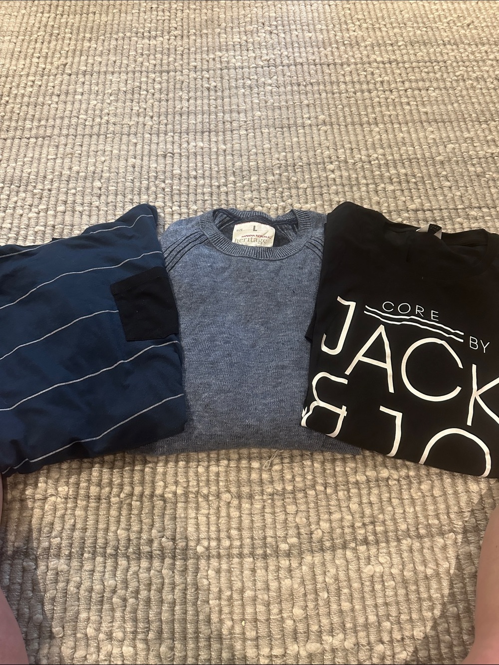Banana Republic Blue Crewneck Sweater - Heather Blue